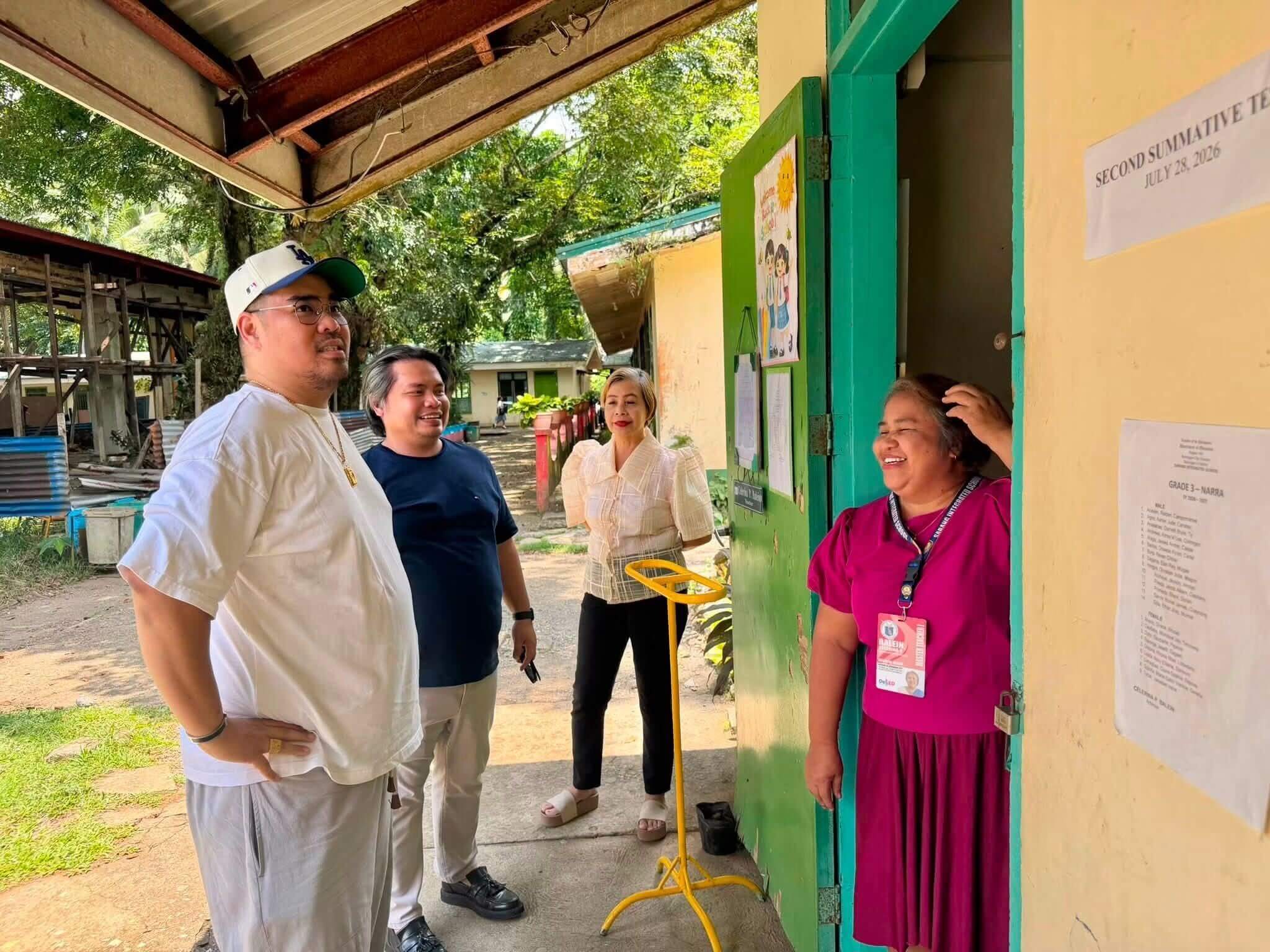 CTNP team members visiting a classroom with a Sabang Integrated School teacher